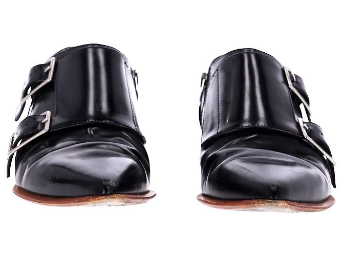 Mocassini Monk Strap di Acne Studios in pelle nera - vista 2