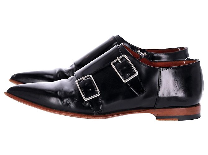 Mocassini Monk Strap di Acne Studios in pelle nera - vista 3