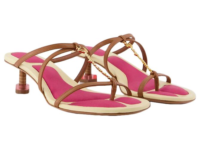 Les Sandales Basses Pralu Slides - Jacquemus - Hellbraun - Leder - Ansicht 2