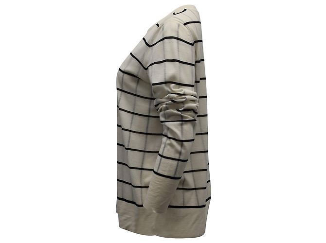 Theory Grid-Print-Pullover aus eierschalenweißer Wollmischung Braun Beige - Ansicht 2