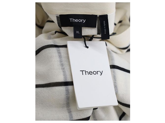 Theory Grid-Print-Pullover aus eierschalenweißer Wollmischung Braun Beige - Ansicht 4