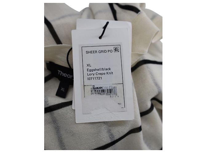 Theory Grid-Print-Pullover aus eierschalenweißer Wollmischung Braun Beige - Ansicht 5