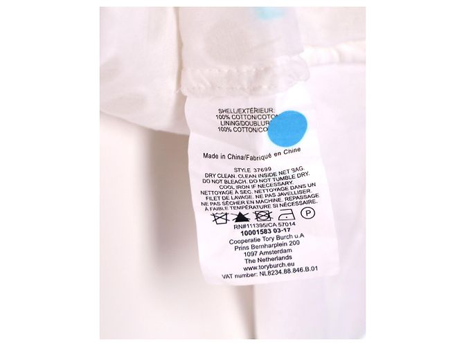 T-shirt Tory Burch con occhielli frontali in cotone bianco - vista 4