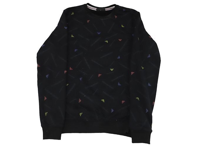Emporio Armani Logo-Sweatshirt aus schwarzer Baumwolle - Ansicht 2