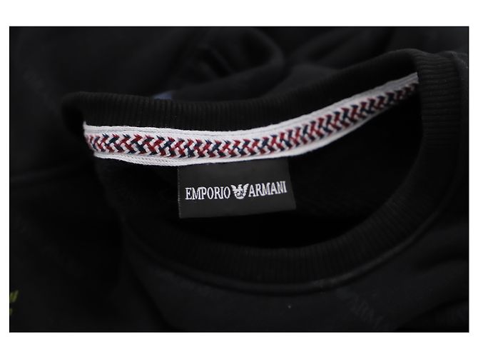 Emporio Armani Logo-Sweatshirt aus schwarzer Baumwolle - Ansicht 3