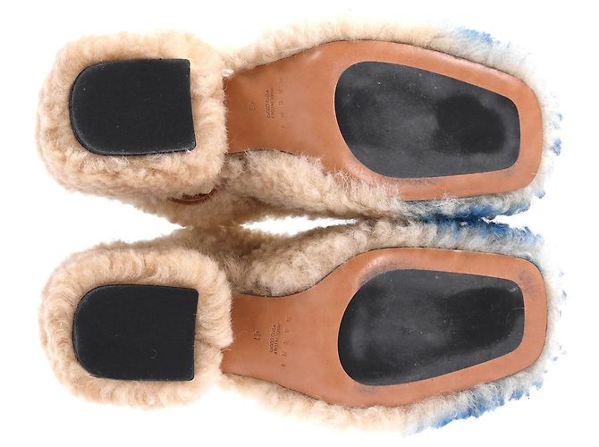 Marni Décolleté Slingback in Shearling Multicolor - vista 7