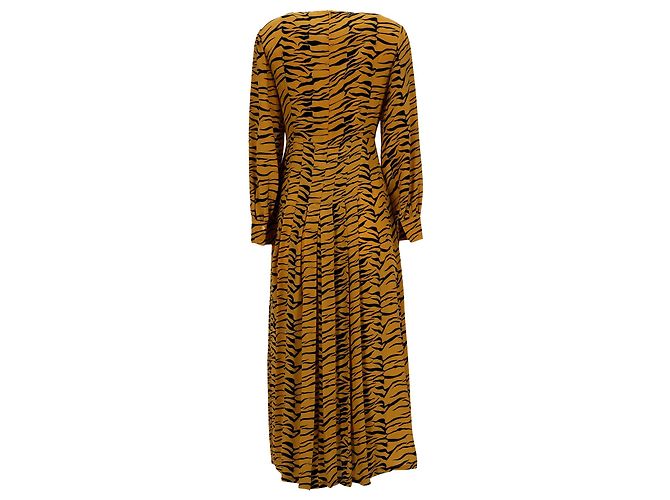 Autre Marque Rixo Emma Midikleid aus Polyester mit Animal-Print Python drucken - Ansicht 3
