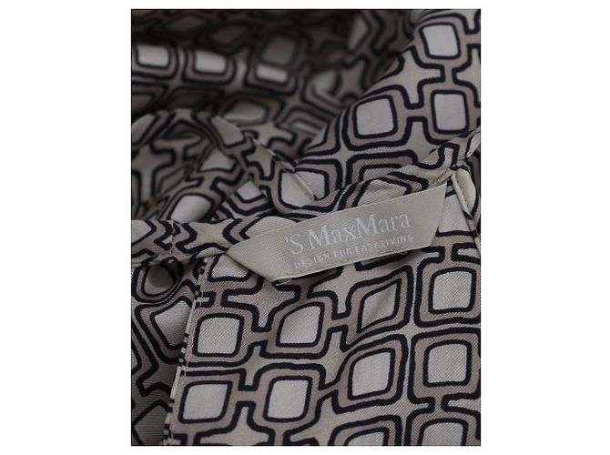 Autre Marque Vestido estampado 'S Max Mara en seda beige - vista 4