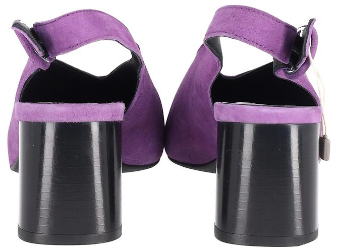 Iris & Ink Iris &Ink Slingback Block Heel Pumps in Purple Suede - view 4