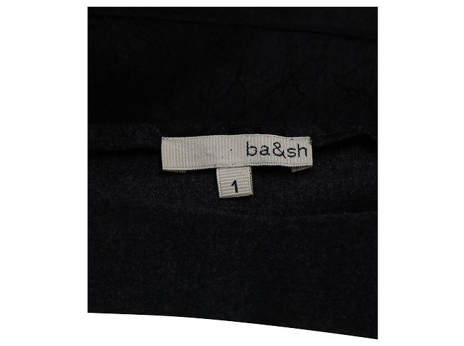 Ba&Sh-Top mit Spitzenbesatz aus grauem Polyester - vista 4