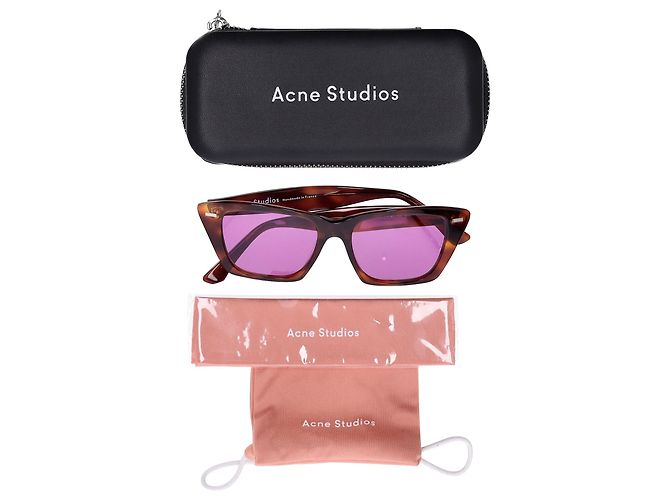 Gafas de sol estilo ojo de gato Ingrid de Acne Studios en acetato con estampado marrón - vista 6