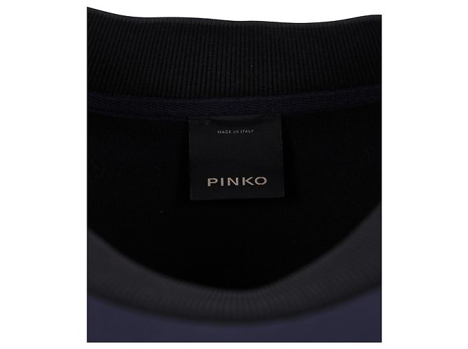 Pinko-Sweatshirt mit Blumenstickerei aus marineblauem Polyester - Ansicht 4