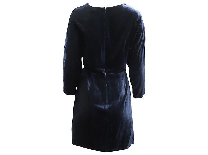 A.L.C ALC Marin Samtkleid aus marineblauer Viskose - Ansicht 2