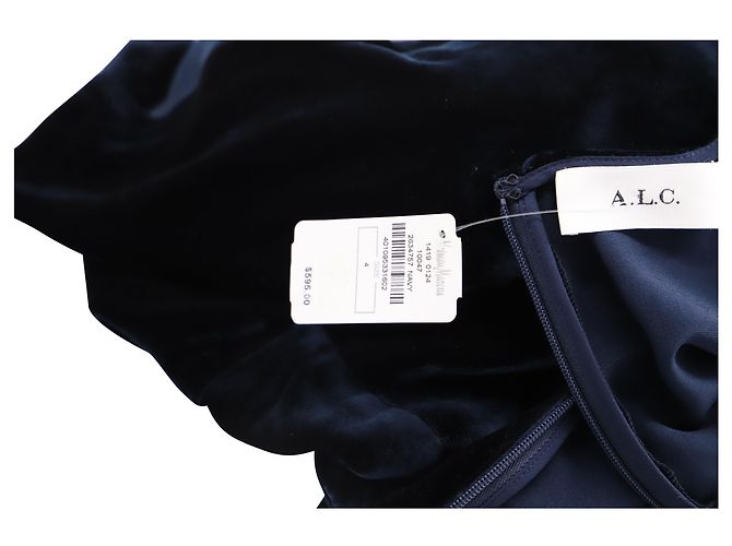 A.L.C ALC Marin Samtkleid aus marineblauer Viskose - Ansicht 5