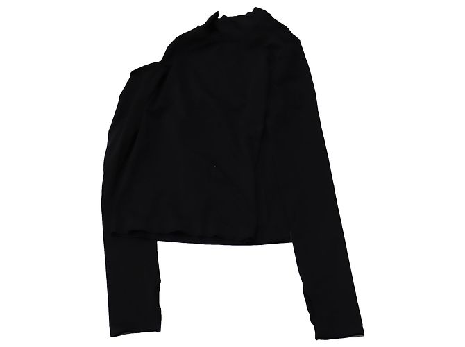Top elástico de cuello alto con aberturas de Helmut Lang en nailon negro - vista 2