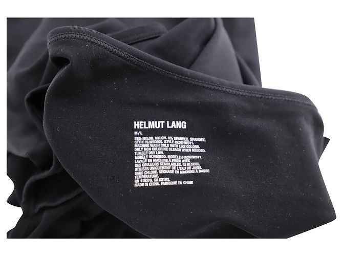 Top elástico de cuello alto con aberturas de Helmut Lang en nailon negro - vista 4