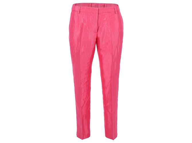 Pantalones de pernera recta en rayón rosa Dries Van Noten - vista 3