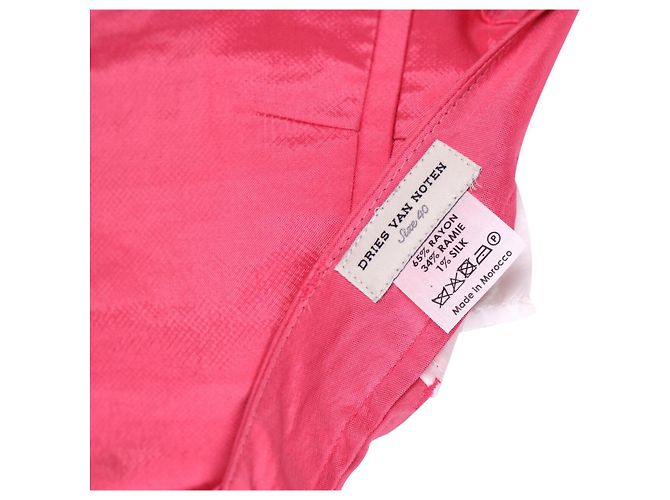 Pantalones de pernera recta en rayón rosa Dries Van Noten - vista 4