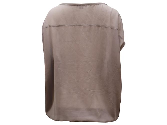 Camisa Suelta Vince en Seda Gris - vista 2