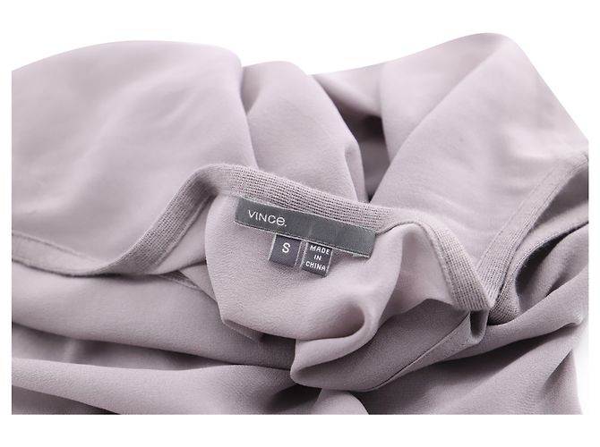 Camisa Suelta Vince en Seda Gris - vista 4