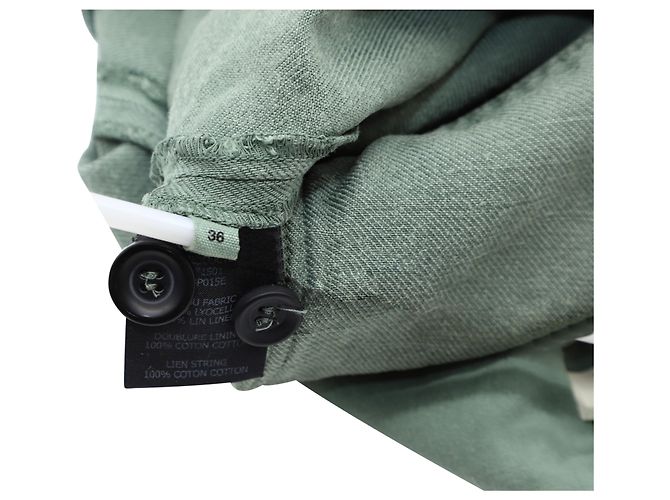 Pantalones cargo de lino verde con bolsillo fruncido Etoile de Isabel Marant - vista 4