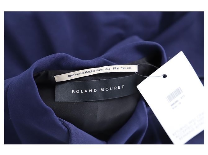 Roland Mouret Sheer Sleeveless Top in Blue Silk - view 4