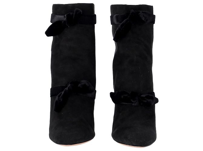 Alexandre Birman Lorraine Stivaletti Bow-Tie in camoscio nero - vista 2