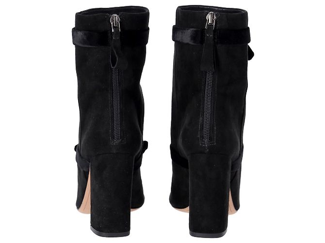 Alexandre Birman Lorraine Stivaletti Bow-Tie in camoscio nero - vista 4