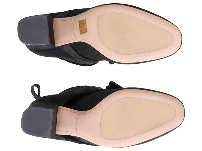 Alexandre Birman Lorraine Stivaletti Bow-Tie in camoscio nero - vista 6