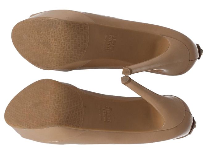 Décolleté spuntate Stuart Weitzman in vernice color carne - vista 9