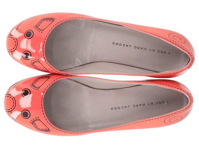 Bailarinas con Estampado de Ratón de Marc Jacobs en Charol Naranja - vista 5