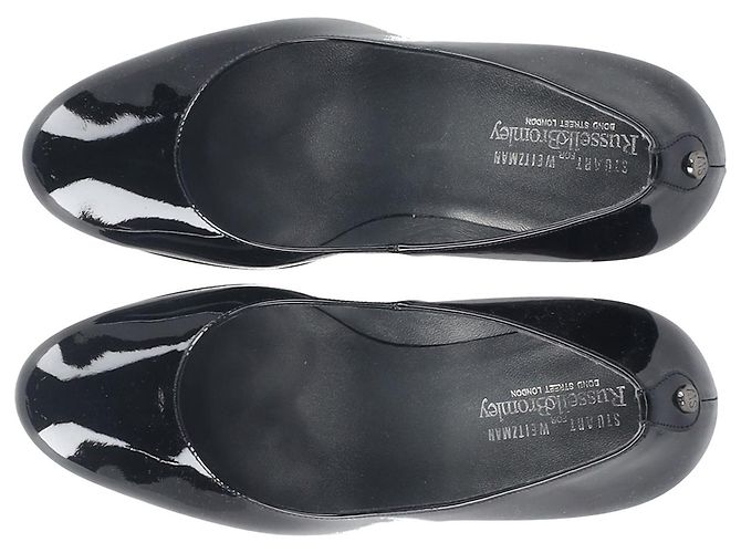 Décolleté con plateau Stuart Weitzman in vernice nera - vista 5