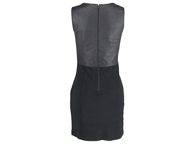 Theory-Leder-Miederkleid aus grauer Schurwolle Schwarz - Ansicht 3