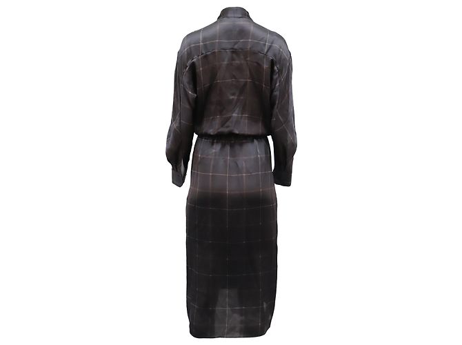 Vince Grid Mid-Length Wrap Dress in Multicolor Polyester - view 2