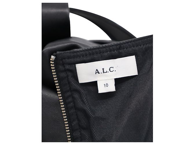 A.L.C BEIM.l.C. Ärmelloses Schößchen-Top aus schwarzer Viskose - Ansicht 4