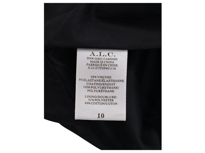 A.L.C BEIM.l.C. Ärmelloses Schößchen-Top aus schwarzer Viskose - Ansicht 6