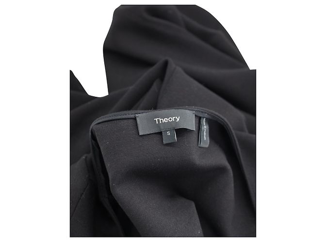 Vestido Manga Longa Theory em Viscose Preta Preto - vista 4