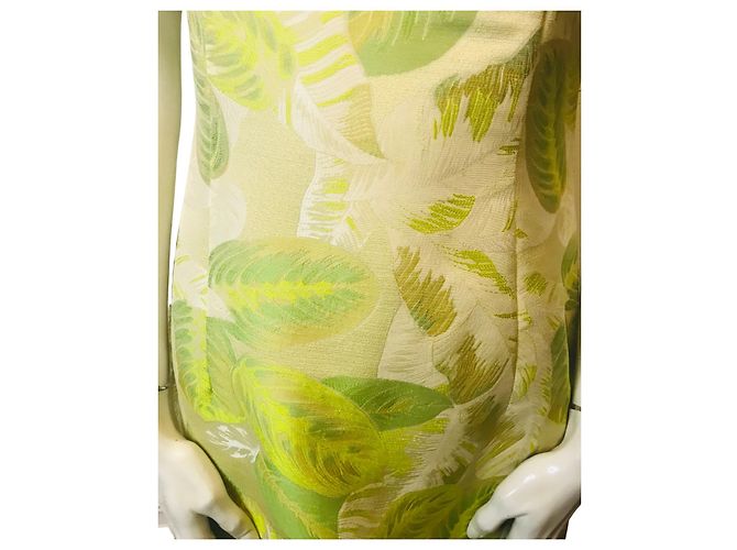Autre Marque Charaktervolles Blumenkleid Hellgrün - Ansicht 2