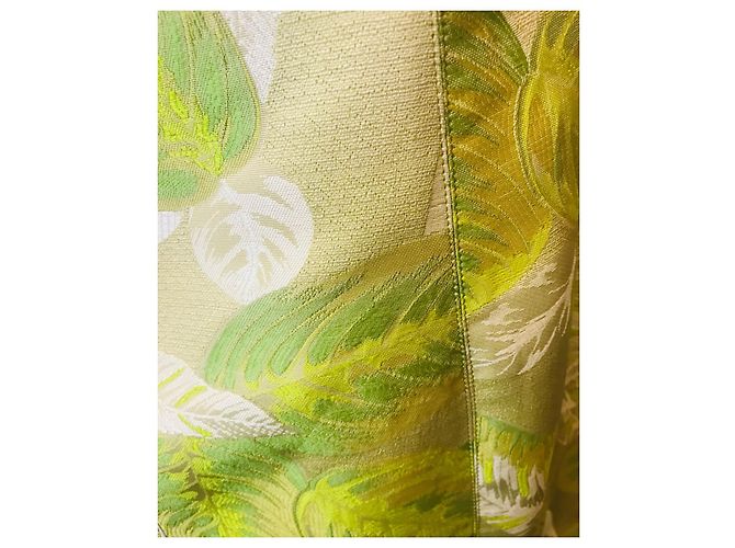 Autre Marque Charaktervolles Blumenkleid Hellgrün - Ansicht 3
