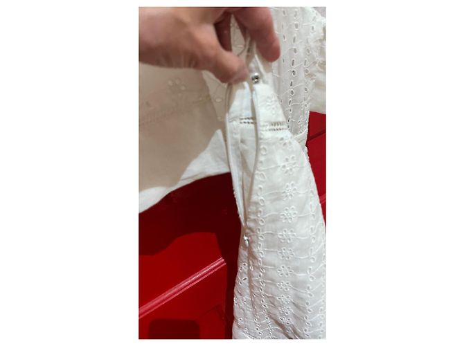Vestido Isabel Marant Blanco de Algodón con Bordado Inglés - vista 7