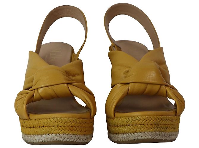 Zeppe espadrillas Slingback Mulberry in pelle gialla - vista 2