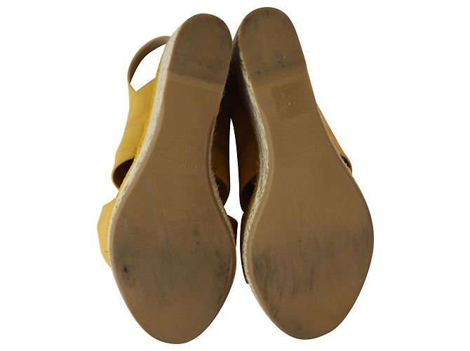 Zeppe espadrillas Slingback Mulberry in pelle gialla - vista 6