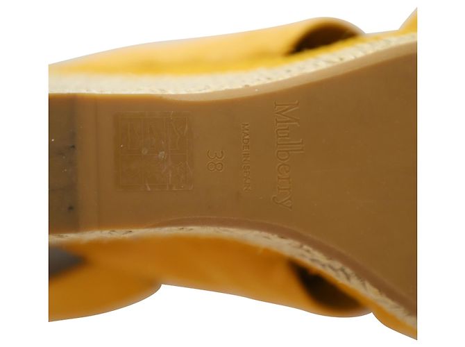 Zeppe espadrillas Slingback Mulberry in pelle gialla - vista 7