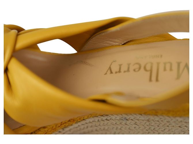 Zeppe espadrillas Slingback Mulberry in pelle gialla - vista 8