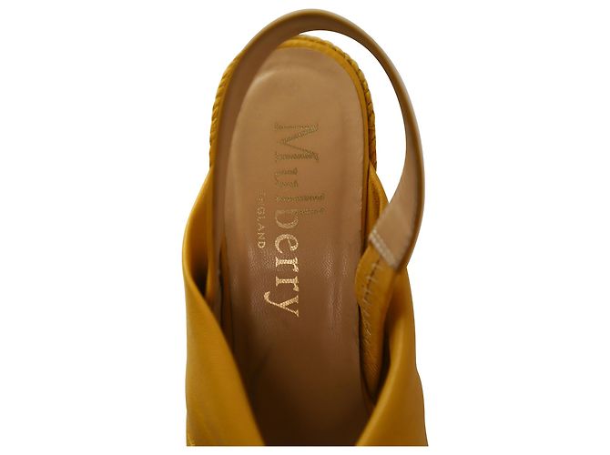Zeppe espadrillas Slingback Mulberry in pelle gialla - vista 9