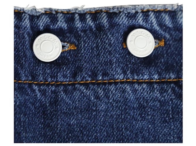 MSGM Falda lápiz con detalle de botones en denim de algodón azul - vista 5