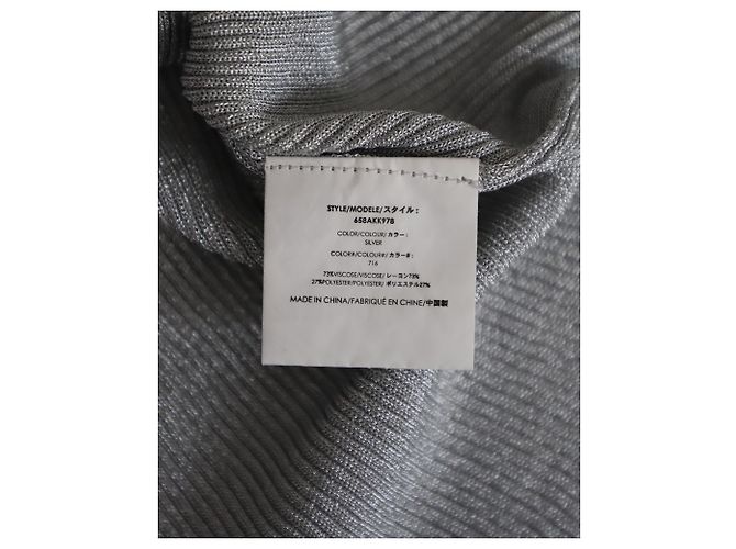 Michael Kors Collection Metallic-Rippstrickoberteil aus silberner Viskose Metallisch - Ansicht 5
