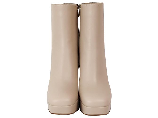 Botas Plataforma Daisen Gianvito Rossi em Couro Bege - vista 2