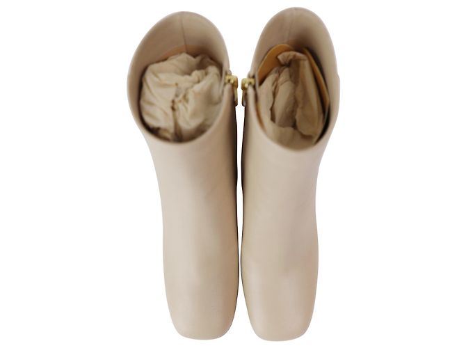 Botas Plataforma Daisen Gianvito Rossi em Couro Bege - vista 5