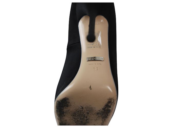 Décolleté Gucci Dionysus impreziositi in raso nero - vista 6